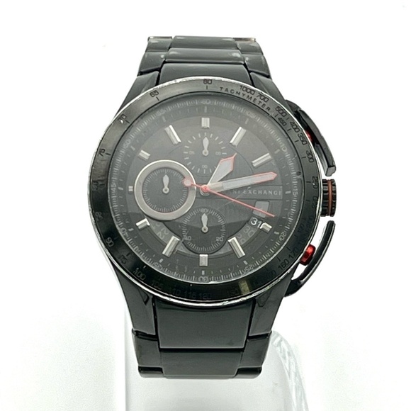 Armani Exchange AX1404 Chronograph Black Mens Watch Working - Picture 1 of 9